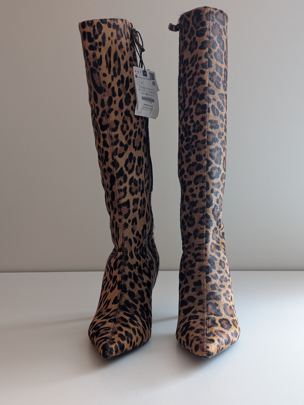 ZARA Leopard Print Cow Hair Boots